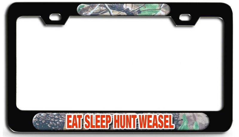 Eat Sleep Hunt Weasel Hunting Bl 3d Metal License Plate Frame Auto Suv Truck Tag Holder S1