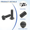 Black Oxide Slotted Button Head Screws 10pcs 6-48 X 1 2 Carbon Steel Machine Screw For Furniture And Electrical Components