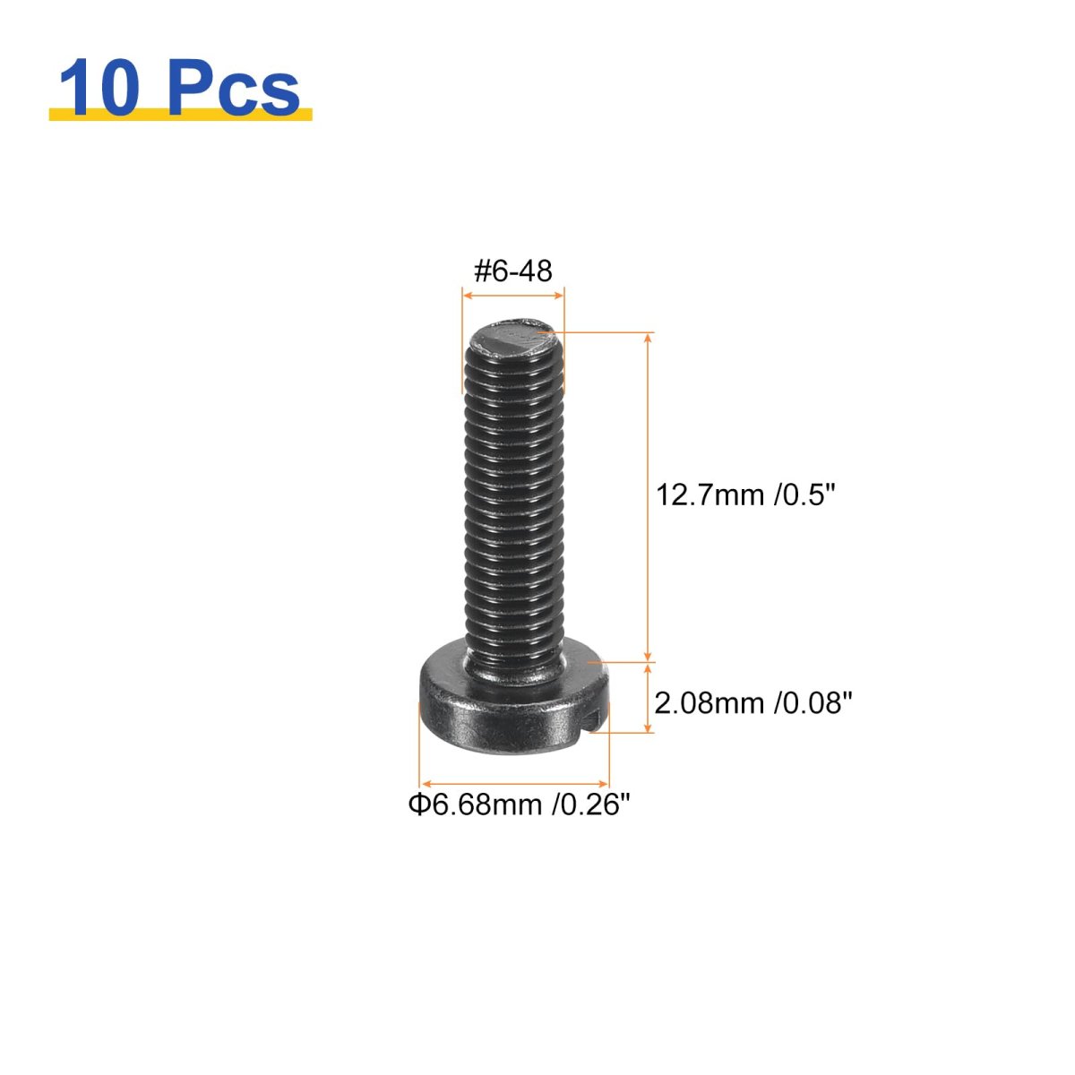 Black Oxide Slotted Button Head Screws 10pcs 6-48 X 1 2 Carbon Steel Machine Screw For Furniture And Electrical Components