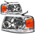 Ford F150 Pair Of Chrome Housing Amber Corner Headlight Red Led 3rd Brake Light