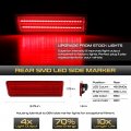 Vipmotoz Full Led Strip Rear Side Marker Lights Fender Parking Lamps Compatible With 2010-2013 Ford Transit Connect Red Housing