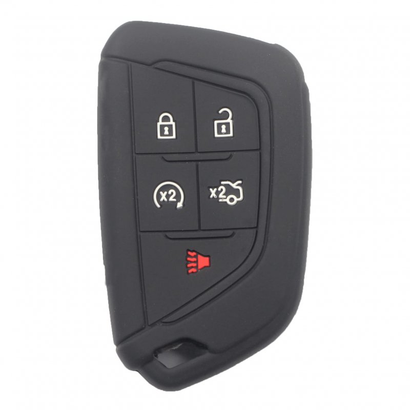 2 Pack Silicone 5 Button Smart Key Fob Cover For Cadillac Ct4 Ct5 2020 2021 2022 2023 Rubber Remote Case Protector With