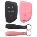 2 Pack Silicone 5 Button Smart Key Fob Cover For Cadillac Ct4 Ct5 2020 2021 2022 2023 Rubber Remote Case Protector With 