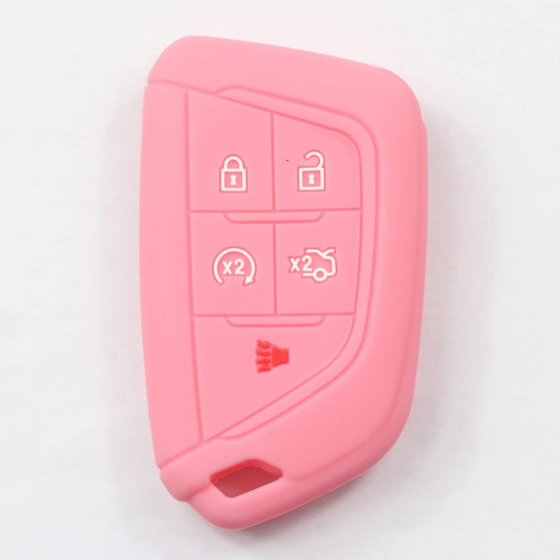 2 Pack Silicone 5 Button Smart Key Fob Cover For Cadillac Ct4 Ct5 2020 2021 2022 2023 Rubber Remote Case Protector With