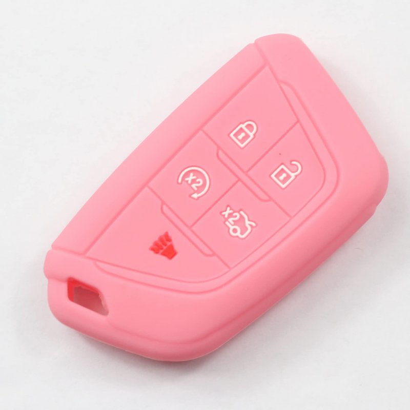 2 Pack Silicone 5 Button Smart Key Fob Cover For Cadillac Ct4 Ct5 2020 2021 2022 2023 Rubber Remote Case Protector With