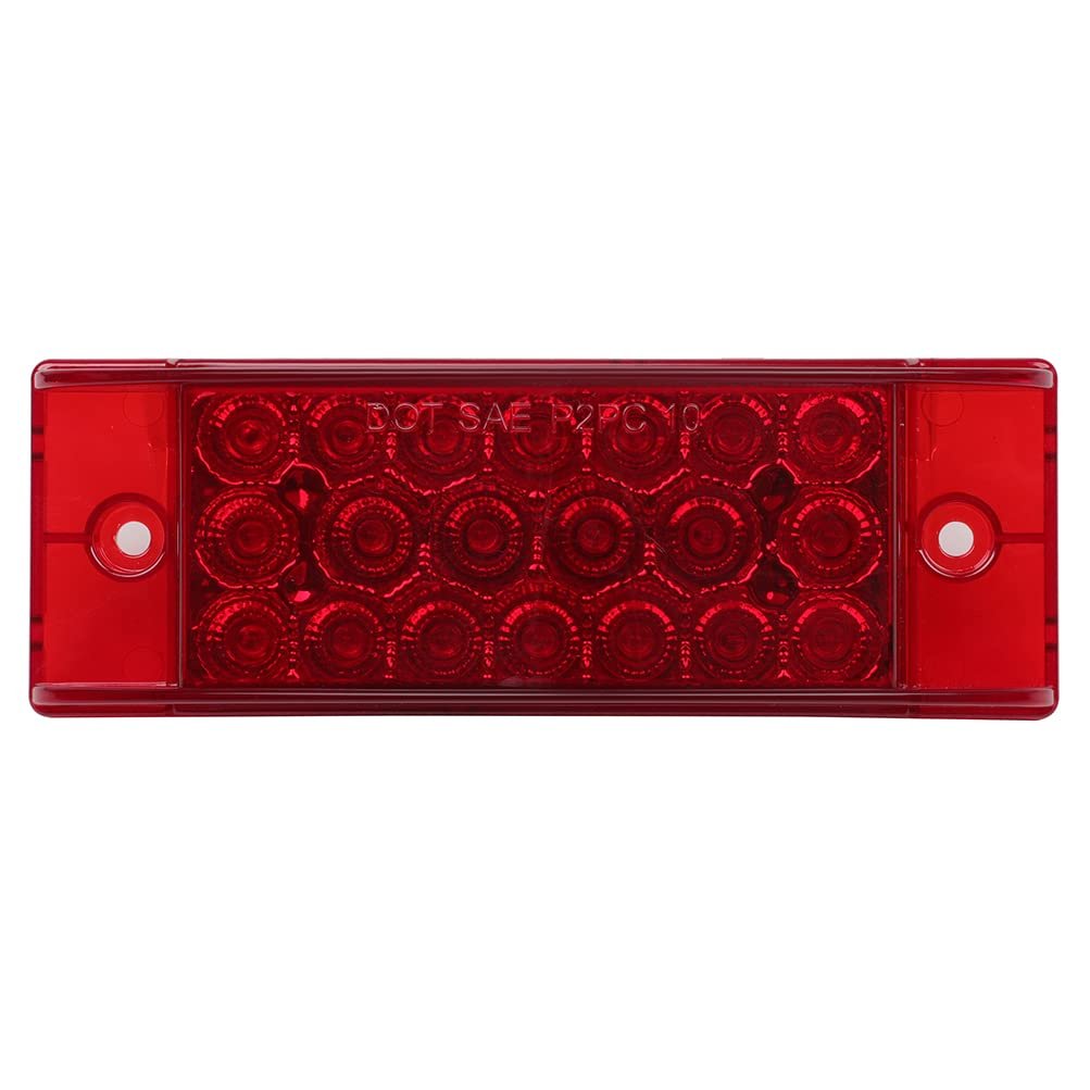 5 Pack 6 In 20 Led Rectangle Truck Trailer Side Marker Lights Red Lens Waterproof Clearance Identification For Heavy Duty