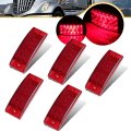 5 Pack 6 In 20 Led Rectangle Truck Trailer Side Marker Lights Red Lens Waterproof Clearance Identification For Heavy Duty