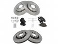 Front And Rear Ceramic Brake Pads Rotor Kit With Male Oval Pad Wear Sensor Connector Compatible 2006-2009 Audi A4 Quattro 