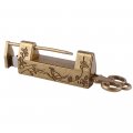 A Set Of Antique Brass Door Bolt And Flower Bird Lock Key Pins For Locks Handles Box Buckles 11cm