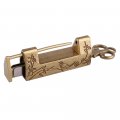 A Set Of Antique Brass Door Bolt And Flower Bird Lock Key Pins For Locks Handles Box Buckles 11cm