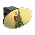 Christmas Holiday Santa Decorating Tree Oval Tow Trailer Hitch Cover Plug Insert