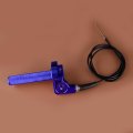Blue Aluminum Alloy Twist Throttle Grip With Cable Compatible For Kawasaki Kx125 Kx250 Klx110 Dirt Bike