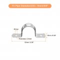 Uxcell 50pcs Rigid Pipe Straps 5 8 Inch Stainless Steel 2 Hole U-shaped Bracket Tube Hanger Clamps For Fixing Cable