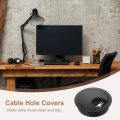 Uxcell 3pcs Cable Hole Cover 2 Zinc Alloy Desk Wire Cord Grommets For Office Pc Organizer Black