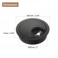 Uxcell 3pcs Cable Hole Cover 2 Zinc Alloy Desk Wire Cord Grommets For Office Pc Organizer Black