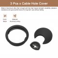 Uxcell 3pcs Cable Hole Cover 2 Zinc Alloy Desk Wire Cord Grommets For Office Pc Organizer Black