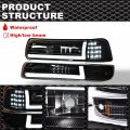 G-plus Led Drl Headlights Compatible With 1999-2002 Chevy Silverado 1500 2500 2001-2002 1500hd 2500hd 3500 Driver Side