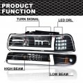 G-plus Led Drl Headlights Compatible With 1999-2002 Chevy Silverado 1500 2500 2001-2002 1500hd 2500hd 3500 Driver Side