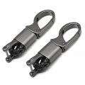 Car Key Fobchains Leather Holder With D Ring 2 Pack Black Metal Key Chain For Men And Women 360 Degrees Rotatable Includes 