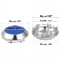 Acropix 70mm Dia 6 Clips Wheel Tyre Center Hub Caps Covers For Vehicle Silver Tone Gloss Blue Pack Of 4