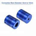 Uxcell 5pcs 5mm To 12mm Aluminum Alloy Shaft Coupling L30xd25 Flexible Coupler With Screws For Encoders And Motors Blue