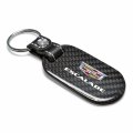 Ipick Image For Cadillac Escalade Logo Real Black Carbon Fiber Tag Style Key Chain Keychain Exclusive Official Licensed