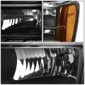 Black Housing Amber Corner Headlight Head Lamps Tool Kit Compatible With Gmc Sierra 1500 2500hd 3500 Hd 07-14