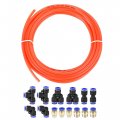 Uxcell Pneumatic 6mm Od Polyurethane Pu Air Hose Tubing Kit 10 Meters Orange With 14 Pcs Push To Connect Fittings
