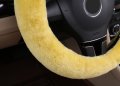 Dotesy Pure Wool Auto Steering Wheel Cover Genuine Sheepskin Great Grip Anti-slip Car Cushion Protector Universal 15 Inch For