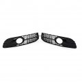Lirun Front Left Right Bumper Fog Light Cover Honeycomb Hex Mesh Grilles Replacement Black 2pcs For Audi A6 C6 S-line