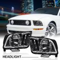 Front Headlights Assembly Headlamp Driver Passenger Side For Ford Mustang 2005-2009 Not Fit Factory Xenon Hid Models Clear Lens