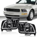 Front Headlights Assembly Headlamp Driver Passenger Side For Ford Mustang 2005-2009 Not Fit Factory Xenon Hid Models Clear Lens