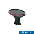 25 Pack Rok Hardware Oblong Oval Style Metal Brushed Oil-rubbed Bronze 1-17 32 Decorative Kitchen Vanity Dresser Cabinet Drawer 