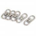 Uxcella 6mm Thickness Double D Shape Eye Swivel Hook Shackle Silver Tone 5 Pcs
