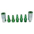 Colorfit By Milton Coupler Plug Kit A-style Green 1 4 Npt 7-piece 