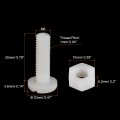 Uxcell 20 Pairs Nylon Screw Nut Assortment M6x20mm Slotted Pan Head Screws M6 Hex Nuts For Machinery Electronics White