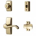 Gl Door Lever Set With Keyed Deadbolt Lock For Storm And Screen Doors Bright Brass 4 Piece Hk01-i-022 