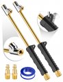 2 Pack 12 Extended Reach Dual Head Air Chuck 2-way Connection 1 4 Fnpt Straight Foot Lock On Tire Inflate W Quick Plug 