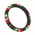 Funcoolcy Retro Mexico Flag Steering Wheel Covers Soft Protector For Women Men Universal 15 Inch Auto Car One Size