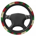 Funcoolcy Retro Mexico Flag Steering Wheel Covers Soft Protector For Women Men Universal 15 Inch Auto Car One Size
