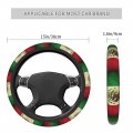 Funcoolcy Retro Mexico Flag Steering Wheel Covers Soft Protector For Women Men Universal 15 Inch Auto Car One Size
