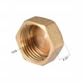 Uxcell G1 2 Pipe Fitting Cap Brass Hex Female Thread Hose Connector For Garden And Outdoor Water Pipes Nozzle Joints 4pcs