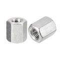 M10 X 1 5 Pitch 15mm Length Coupling Nuts 2 Pieces 304 Stainless Steel Metric Hex Rod 17mm 0 67in Width 
