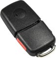 Folding Flip Key Fob Shell Remote Case 4 Buttons For Volkswagen Beetle Cc Eos Golf Jetta Passat Dark Blue Silicone Cover And 