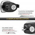 Vipmotoz Full Led Side View Mirror Puddle Lamps Lights Compatible With 2013-2014 Ford Mustang Left Right Pair Set Assembly