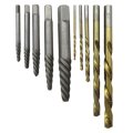 10 Pcs Screw Extractors With Matching Left Hand Stub Drill