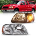 Winjet Headlight Assembly For 1997-2004d F-150 Pickup Headlamps 1997-1999 Ford F-250 Driver Passenger Front Lamps For 1997-2002 