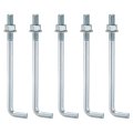 5 Pack Anchors Bolt 8 -11 X 10 L-shape Foundation Bolts Carbon Steel Galvanized L-bolts With Nuts And Washers For Concrete Pad 