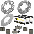 Caltric Front And Rear Brake Disc Rotor Pads Compatible With Yamaha Kodiak 400 Yfm400f 2005-2006 