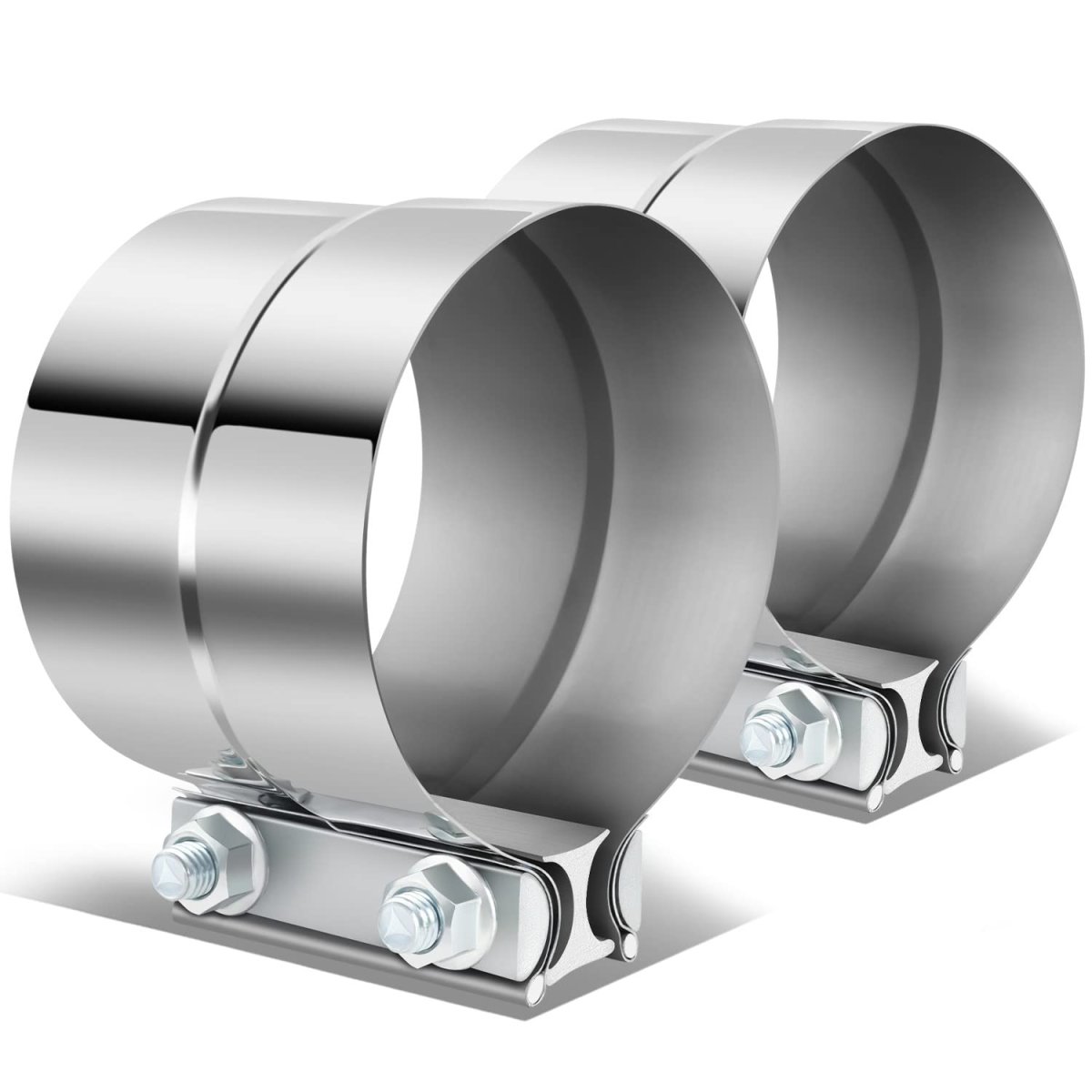 Auto Dynasty Pack Of 2 4 Inches Id Lap Joint Band Exhaust Muffler Seal Clamps Sleeve Universal Use For Od Slip Fit Pipe